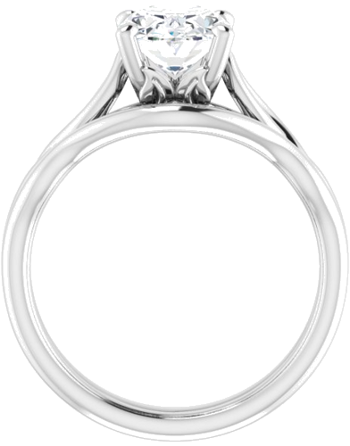 14K White  9x7 mm Oval Solitaire Engagement Ring Mounting (7)