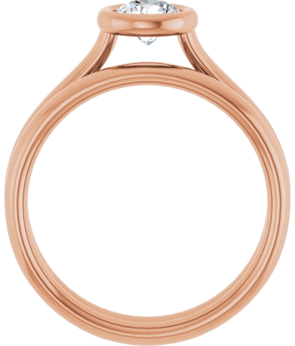 Sužadėtuvių Žiedas „Bezel-Set Solitaire“ 14k rose gold Round 5.2mm (7)