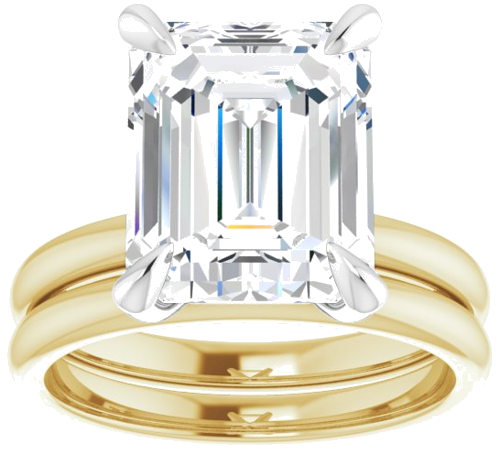 Sužadėtuvių Žiedas „Solitaire“ 585 Geltonojo Aukso Ir 950 Platinos Emerald 11mm x 9mm (8)