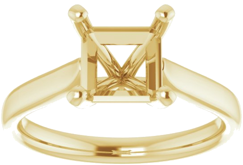 14K Yellow 6.5 mm Square Engagement Ring Mounting (3)
