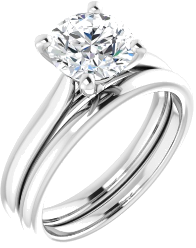 14K X1 White 7.4 mm Round Engagement Ring Mounting (6)