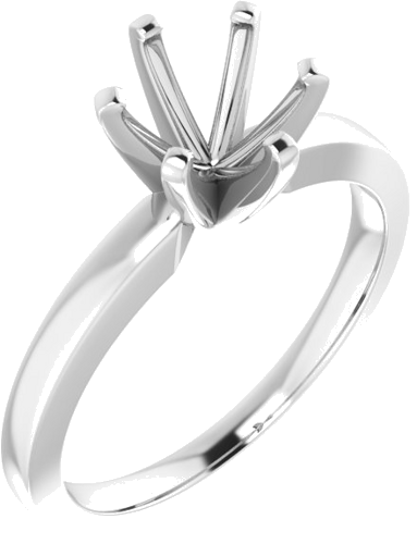 14K White 7 mm Round Solitaire Engagement Ring Mounting (1)