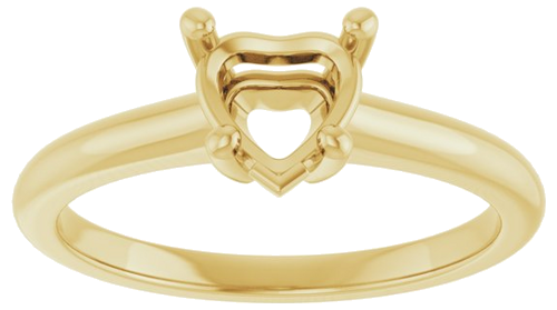 Sužadėtuvių Žiedas „V-End Prong“ 14k yellow gold Heart 6mm (3)