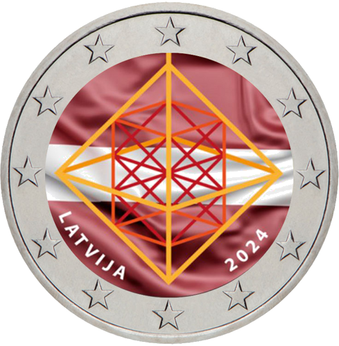 2024 Latvija Šiaudainie dārzi 2 eiro monēta (krāsaina) (1)
