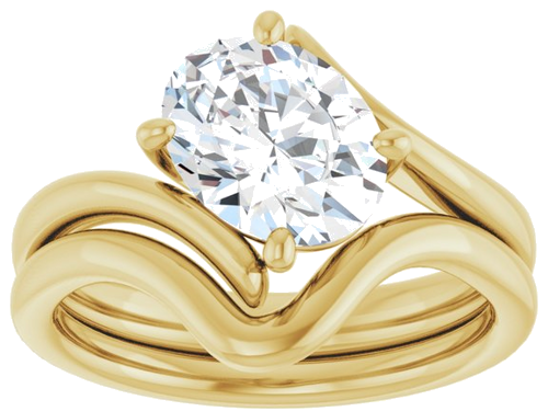 Sužadėtuvių Žiedas „Solitaire Bypass“ 10k yellow gold Oval 9mm x 7mm (8)