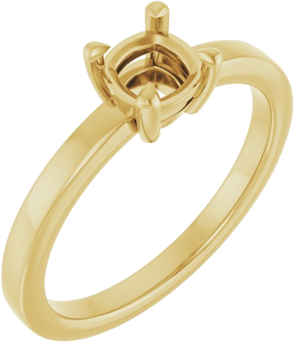 Sužadėtuvių Žiedas „Claw-Prong Solitaire“ 14k yellow gold Cushion 5mm (1)