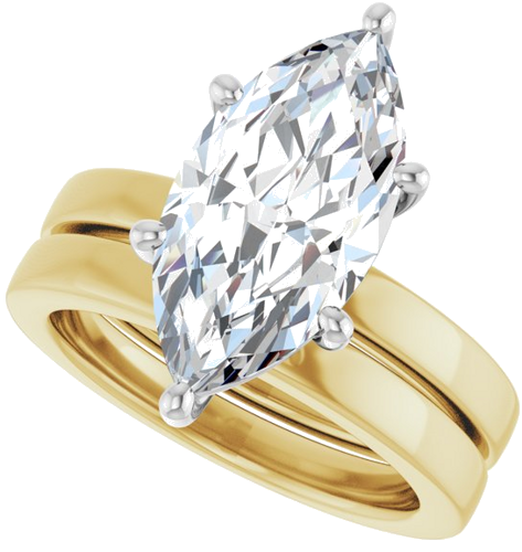 Sužadėtuvių Žiedas „Solitaire“ 14k yellow/white gold Marquise 16mm x 8mm (10)