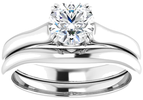 Sužadėtuvių Žiedas „Solitaire“ 14k white gold Round 6mm (8)