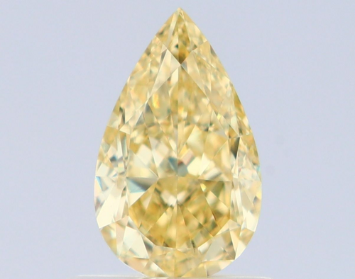 0.8 carat Fancy Yellow-VS2 Natūralus Pear Deimantas (1)
