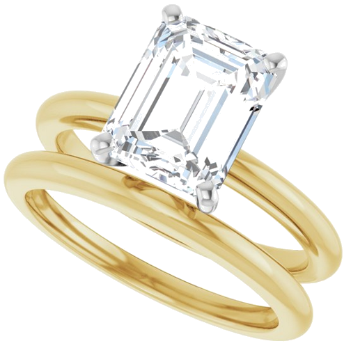 14K Yellow   Platinum 9x7 mm Emerald Solitaire Engagement Ring Mounting (10)