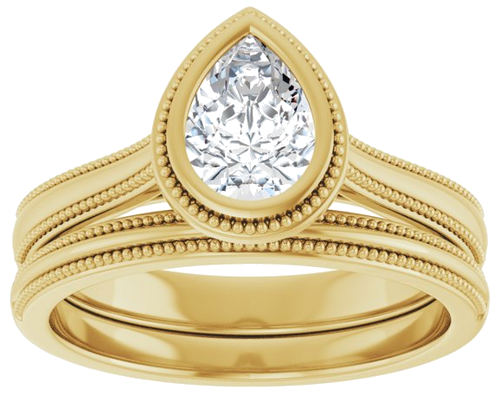 Sužadėtuvių Žiedas „Bezel-Set Solitaire“ 18k yellow gold Pear 7mm x 5mm (8)