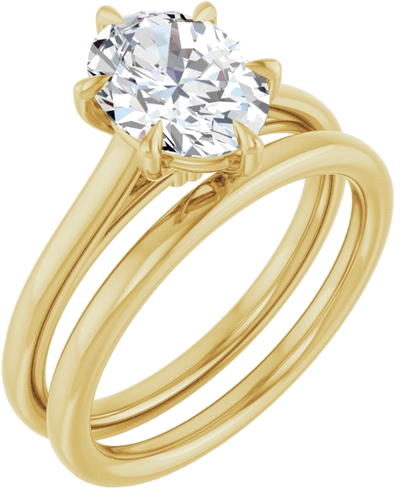 Sužadėtuvių Žiedas „Claw-Pong“ 14k yellow gold Oval 9mm x 7mm (6)