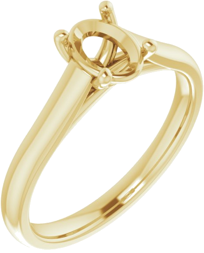 14K Yellow 7x5 mm Oval Solitaire Engagement Ring Mounting (1)