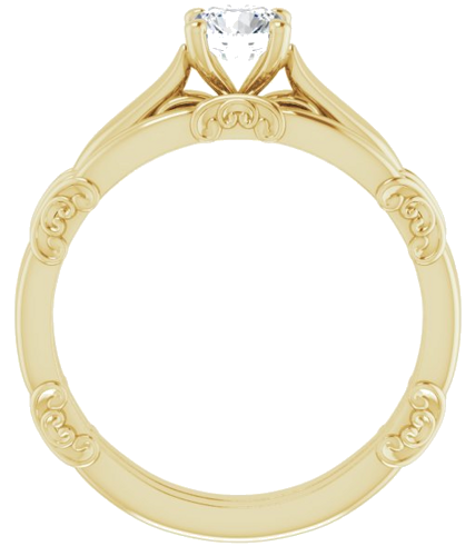 Sužadėtuvių Žiedas „Solitaire Sculptural“ 14k yellow gold Round 5.2mm (7)