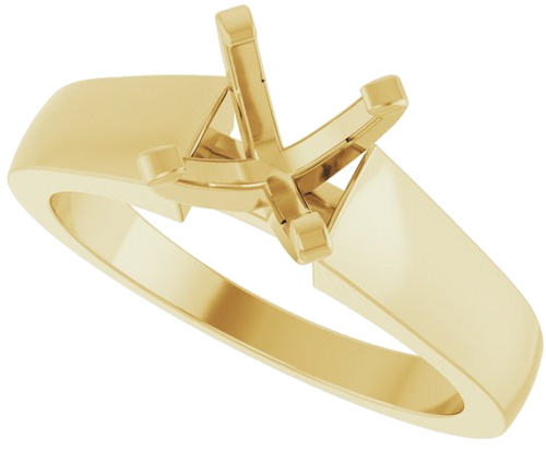 Sužadėtuvių Žiedas „Solitaire“ 585 Geltonojo Aukso Round 7mm (5)