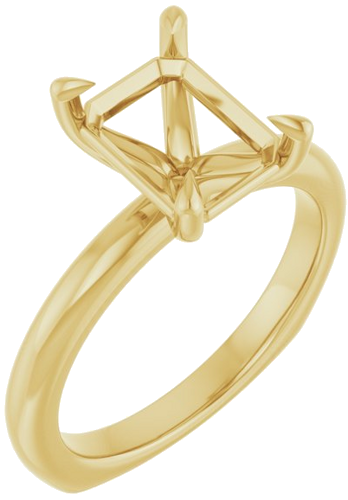 Sužadėtuvių Žiedas „Claw-Prong Euro Shank“ 14k yellow gold Emerald 9mm x 7mm (1)