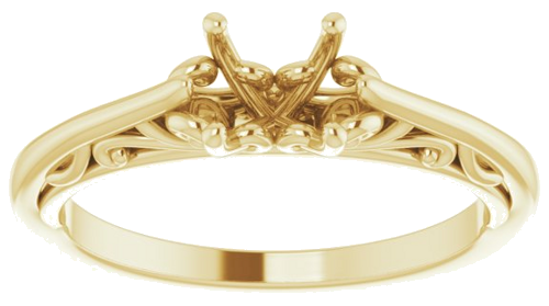 Sužadėtuvių Žiedas „Solitaire“ 14k yellow gold Cushion 5mm (3)