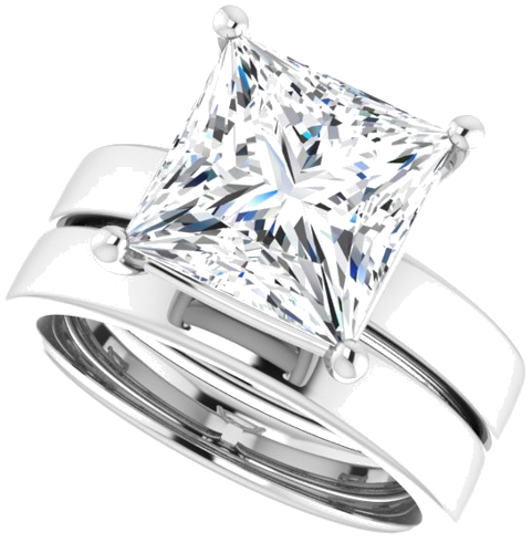 Sužadėtuvių Žiedas „Solitaire“ 950 Platinos Square 9mm (10)