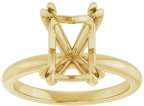 Sužadėtuvių Žiedas „Double Claw-Prong“ 14k yellow gold Emerald 10mm x 7mm (3)