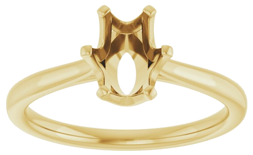 14K Yellow 8x6 mm Oval Engagement Ring Mounting (3)