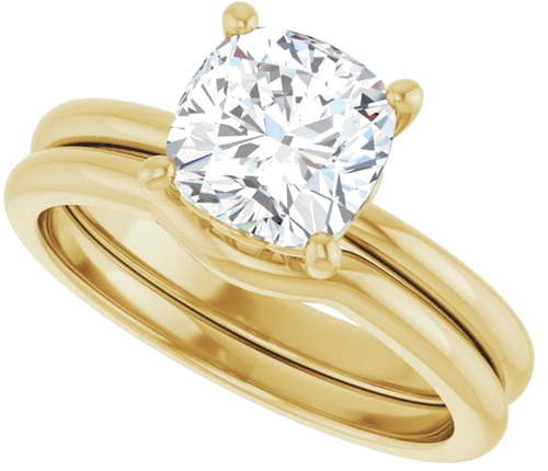 Sužadėtuvių Žiedas 18k yellow gold Cushion 7mm (10)