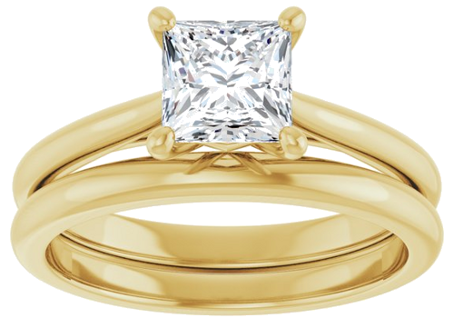 14K Yellow 5.5 mm Square Solitaire Engagement Ring Mounting (8)