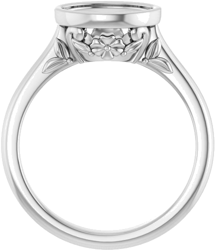 Sužadėtuvių Žiedas „Bezel-Set“ 14k white gold Oval 9mm x 7mm (2)