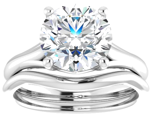 Sužadėtuvių Žiedas „Solitaire“ 14k white gold Round 9mm (8)