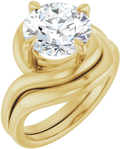 Sužadėtuvių Žiedas „Claw-Prong Solitaire Bypass“ 14k yellow gold Round 9.3mm (6)