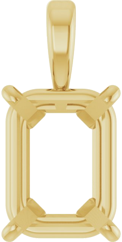 Pakabukas „Emerald 4-Prong Solitaire“ 585 Geltonojo Aukso Emerald 9.5mm x 7mm (1)