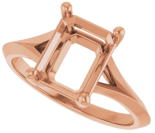 Sužadėtuvių Žiedas „Solitaire“ 585 Rožinis Aukso Emerald 9mm x 7mm (5)