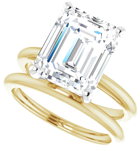 Sužadėtuvių Žiedas „Solitaire“ 585 Baltojo Ir Geltonojo Aukso Emerald 11mm x 9mm (10)