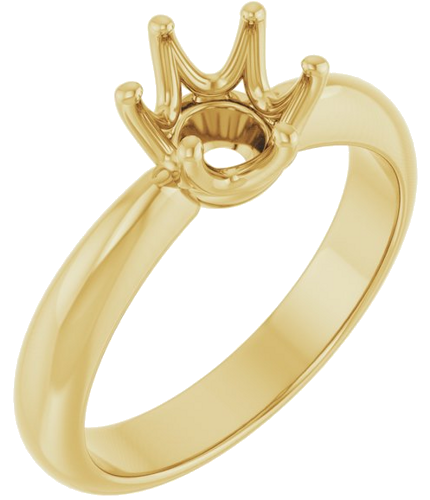Sužadėtuvių Žiedas „Solitaire Crown-Inspired“ 14k yellow gold Round 6.5mm (1)