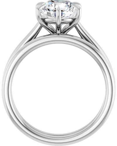 Sužadėtuvių Žiedas „Claw-Pong“ 14k white gold Round 8mm (7)