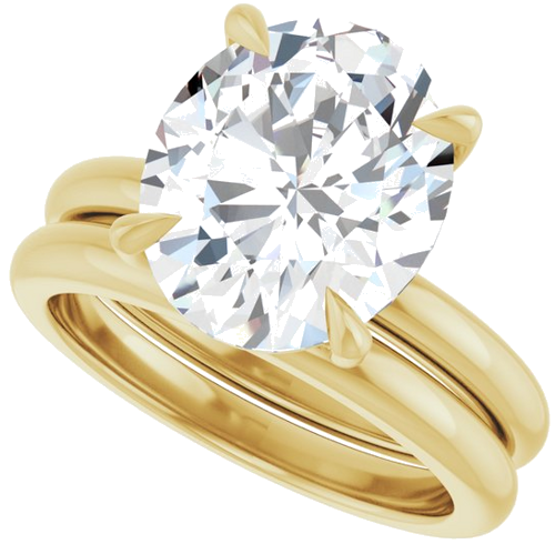 Sužadėtuvių Žiedas 585 Geltonojo Aukso Oval 12mm x 10mm (8)