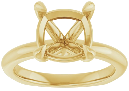 Sužadėtuvių Žiedas „Claw-Prong Euro Shank“ 18k yellow gold Cushion 9mm (3)