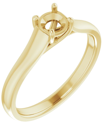 14K Yellow 4.8 mm Round Solitaire Engagement Ring Mounting (1)