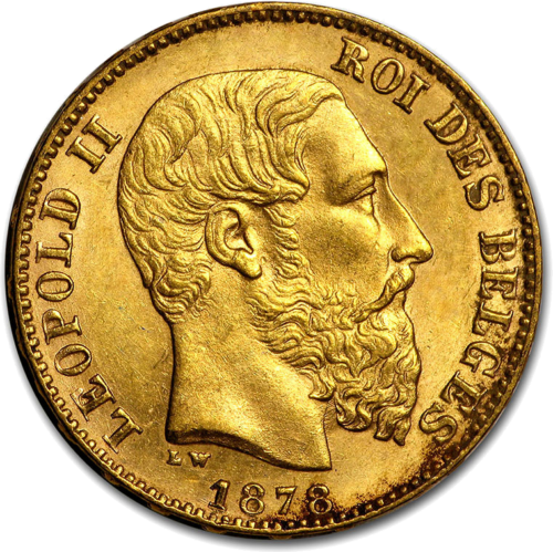 20 franki Beļģijas Karalistes zelta monēta - Leopolds II (1)