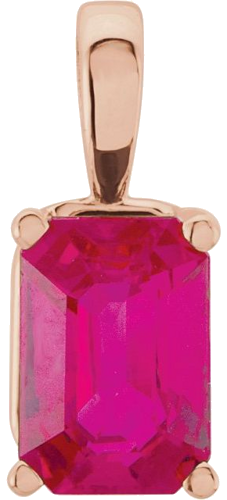 14K Rose 7x5 mm Emerald 4-Prong Pendant Mounting (3)