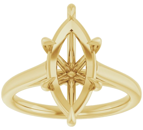 Sužadėtuvių Žiedas „Claw-Pong“ 18k yellow gold Marquise 15mm x 7mm (3)