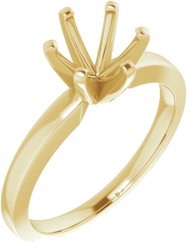 14K Yellow 7 mm Round Solitaire Engagement Ring Mounting (1)