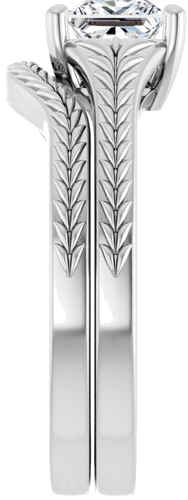 Sužadėtuvių Žiedas „Solitaire“ 14k white gold Square 5mm (9)