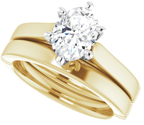 Sužadėtuvių Žiedas „Solitaire“ 14k yellow/white gold Oval 8mm x 6mm (10)