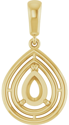 Pakabukas „Solitaire“ 14k yellow gold Pear 8mm x 6mm (1)