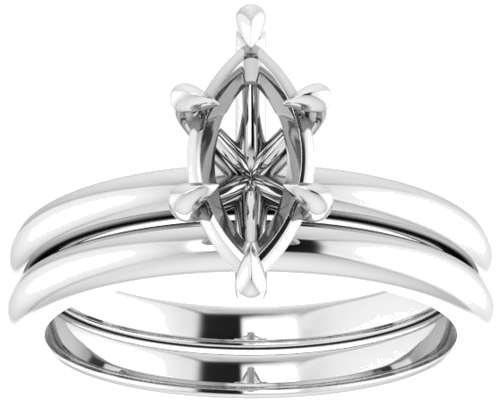 14K White 10x5 mm Marquise Solitaire Engagement Ring Mounting (8)