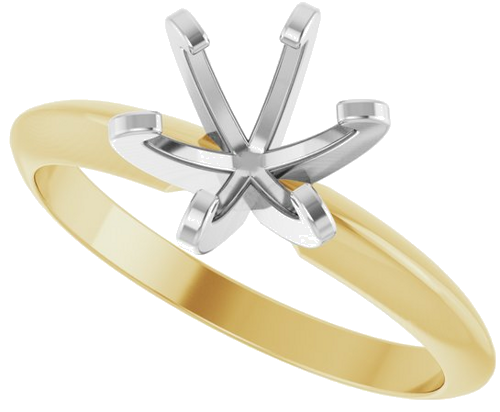 14K Yellow White 6.4 mm Round Engagement Ring Mounting (5)
