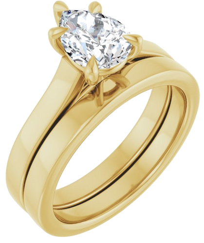 Sužadėtuvių Žiedas „Claw-Prong“ 14k yellow gold Pear 8mm x 6mm (6)