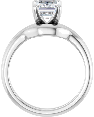 Sterling Silver  8x6 mm Emerald Solitaire Engagement Ring Mounting (7)