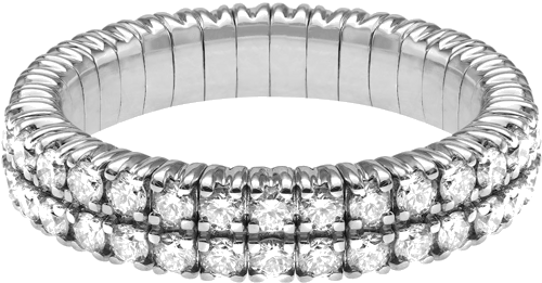 0,9 ct Round-cut F/G-VS/SI natūraliais deimantais inkrustuotas balto aukso žiedas (2)