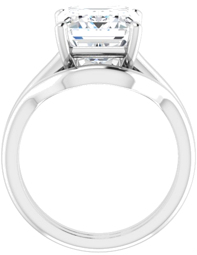 Sterling Silver 11x9 mm Emerald Solitaire Engagement Ring Mounting (7)